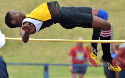 Athlete clearing the bar in the high jump